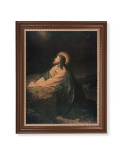 13 1/2" x 16 9/16" Walnut Finished Frame with 11" x 14" Hoffman: Getsemane Textured Art