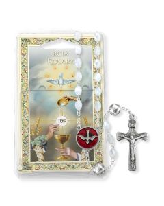White Pearl Bead RCIA Specialty Rosary Boxed