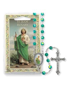 Green Bead Saint Jude Specialty Rosary Boxed