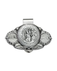 Saint Christopher Over Globe Auto Visor Clip (Sold in Inc. of 3)