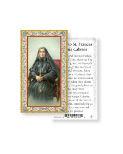 Prayer to Saint Frances Cabrini Holy Card