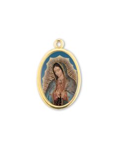 1" Our Lady of Guadalupe Help Gold Finish Picture Medal
