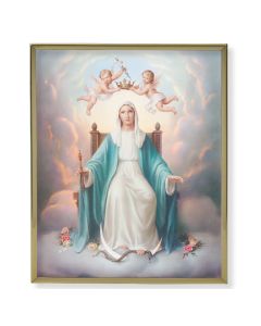 8" x 10" Gold Plaque Frame with a Queen of Heaven Print