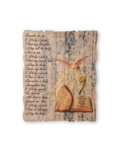 5 1/4" x 4 1/4 " Confirmation Small Vintage Wooden Plaque