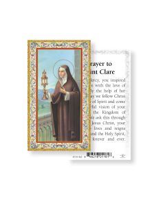 Prayer to Saint Clare Holy Card