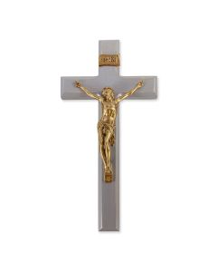 11" Grey Cross with Museum Gold Tone Corpus