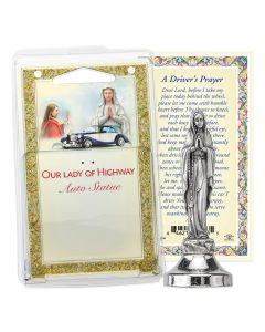 Our Lady of the Highway Auto Statue with Prayer Card