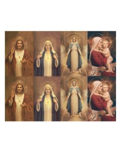Aurora Christ and Madonna Eight-Up Micro Perforated Holy Cards