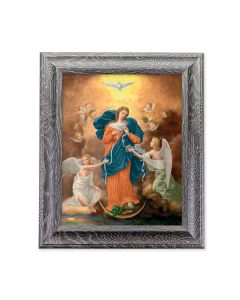 10 1/2" x 12 1/2" Grey Oak Finish Frame with an 8" x 10" Our Lady Untier of Knots Print