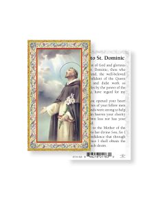 Prayer to Saint Dominic Holy Card