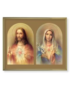 11" x 14" Gold Plaque Frame with a The Sacred Hearts Print