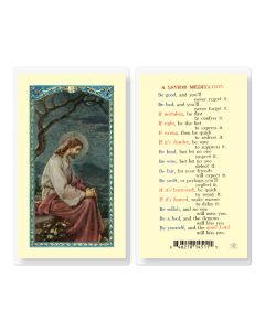 A Savior Meditation with Christ Holy Card