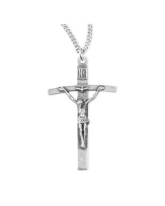 2 " Antiqued Silver Oxidized Holy Spirit Papal Crucifix on 18" Chain