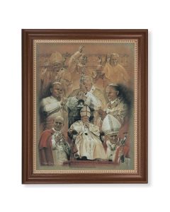13 1/2" x 16 9/16" Walnut Finished Frame with 11" x 14" Saint John Paul II Collage Textured Art