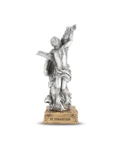 4 1/2" Pewter Saint Sebastian Statue, Gift Boxed-P65
