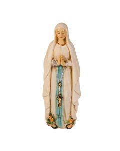 4" Cold Cast Resin Hand Painted Statue of Our Lady of Lourdes in a Deluxe Window Box-P65