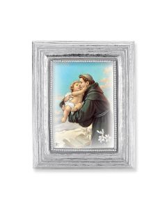 3 3/4" x 4 1/2" Silver Frame with a Saint Anthony Print-P65