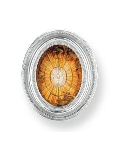 3 1/2" x 4 1/2" Silver Oval Frame with a Holy Spirit Print-P65