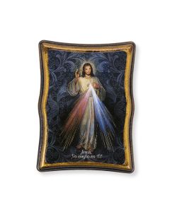 Divine Mercy Spanish Wood Rectangular Plaque
