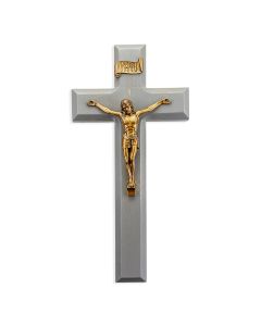 9" Grey Cross with Museum Gold Finish Corpus