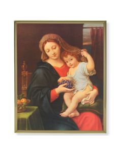 8" x 10" Gold Plaque Frame with a Mignard: Madonna of Grapes Print