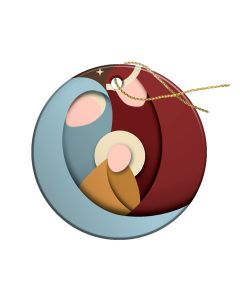 3" x 3" Round Resin Holy Family Ornament