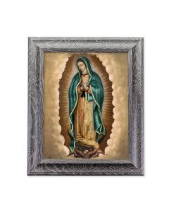 10 1/2" x 12 1/2" Grey Oak Finish Frame with an 8" x 10" Our Lady of Guadalupe Print