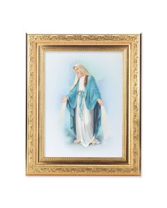 8 1/4" x 10 1/4" Gold Ornate Frame with a 6" x 8" Our Lady of Grace Print