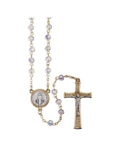 5mm Tin Cut Crystal Rosary with Gold Findings