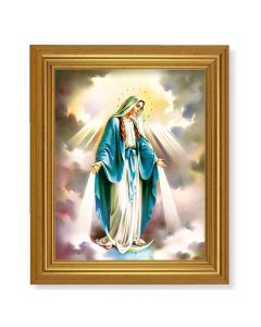 10" x 12" Gold Leaf Finish Beveled Frame with 8" x 10" Our Lady of Grace Textured Art
