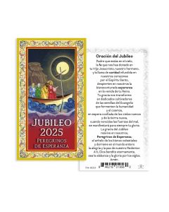 Prayer for Jubilee Year-Pilgrims of Hope Embossed Paper Holy Card (SPANISH)