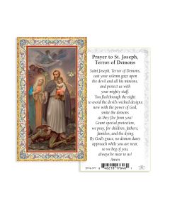 Saint Joseph Terror of Demons Holy Card