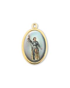 1" Saint Joan of Arc Gold Finish Picture Medal
