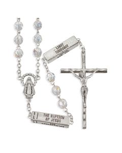 Crystal Aurora Borealis Beads with 20 Mysteries of the Rosary Pater Beads