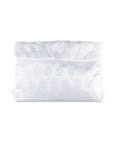 5" x 7 1/2" White Satin First Communion Purse with Chalice Wheat and Grape Embroidery