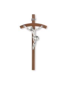 10" Walnut Cross with an Italian Silver Finish Corpus