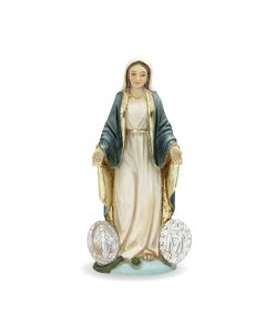 4" Cold Cast Resin Hand Painted Statue of Our Lady of the Miraculous Medal in a Deluxe Window Box-P65