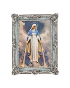 6 3/4" x 8 3/4" Powder Blue and Silver Photo Frame with Chambers: O.L. of Grace Print-P65