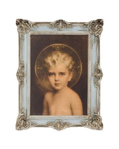 6 3/4" x 8 3/4" Powder Blue and Silver Photo Frame with Chambers: Prince of Peace Print-P65