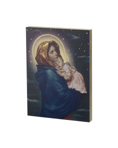 Madonna of the Streets Textured Wood Plaque