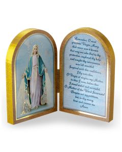 Our Lady of Grace Standing Natural Wood Diptych