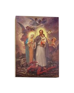 Saint Joseph terror of Demons Textured Wood Plaque
