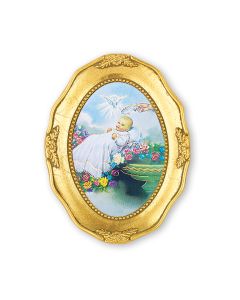 3 1/2" x 4 1/2" Gold Leaf Framed with a Baptism Print-P65