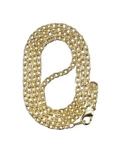 24" Gold Plated Steel Chain with Clasp. Sold in inc. of 10