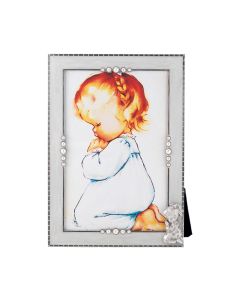 White Pearlized Praying Little Girl Photo Frame-P65