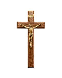 11" Walnut Cross with Museum Gold Finish Corpus