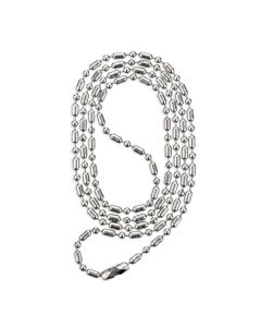 24" Stainless Imitation Rhodium Ball Bar Chain