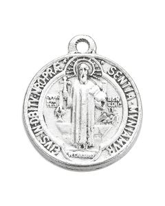 1 1/8" St. Benedict Jubilee Medal in Antiqued Silver Finish