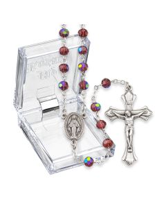 February Amethyst Aurora Borealis Birthstone Rosary