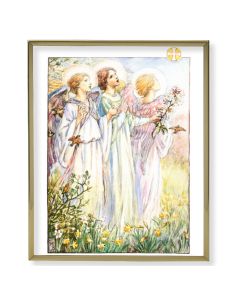 11" x 14" Gold Plaque Frame with a Three Angels Print
